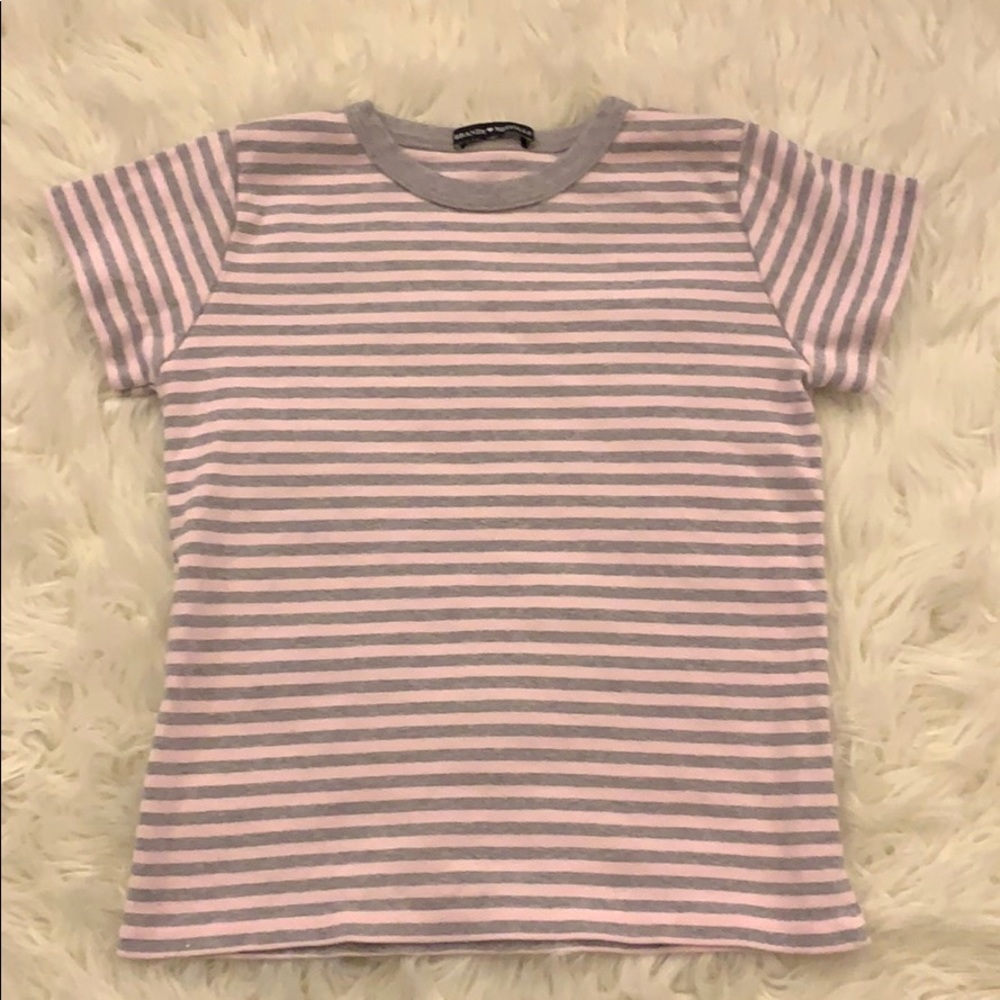 pink and grey never worn striped shirt!